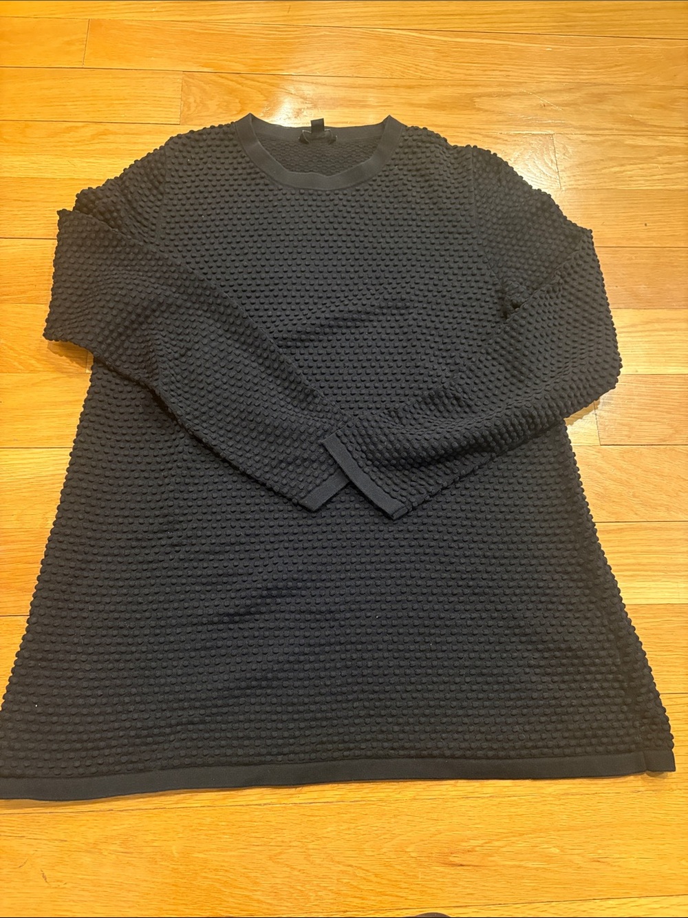 COS Black Textured Crew Neck Knit Top